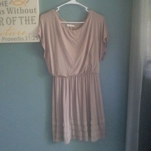 Lush knit tan dress